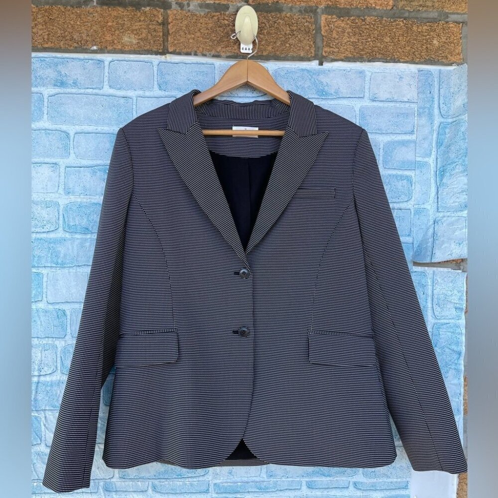 Argent 2-Button Peak Lapel dot matrix blazer size 14